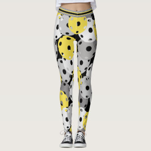 💛Pickleball - yellow, grey on black, 2021 colours Leggings