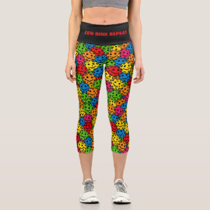 Pickleball Yoga Zen DINK REPEAT Capri Leggings