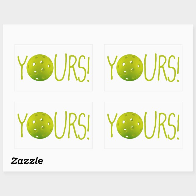 Pickleball YOURS! funny Rectangular Sticker (Sheet)
