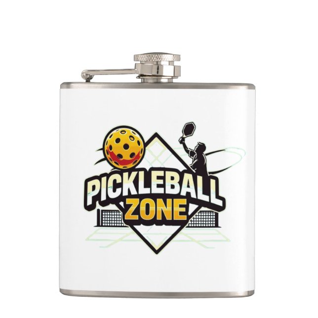 Pickleball Zone - Perfect for Passionate Players Hip Flask (Front)