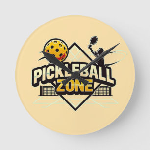Pickleball Zone - Perfect for Passionate Players Round Clock