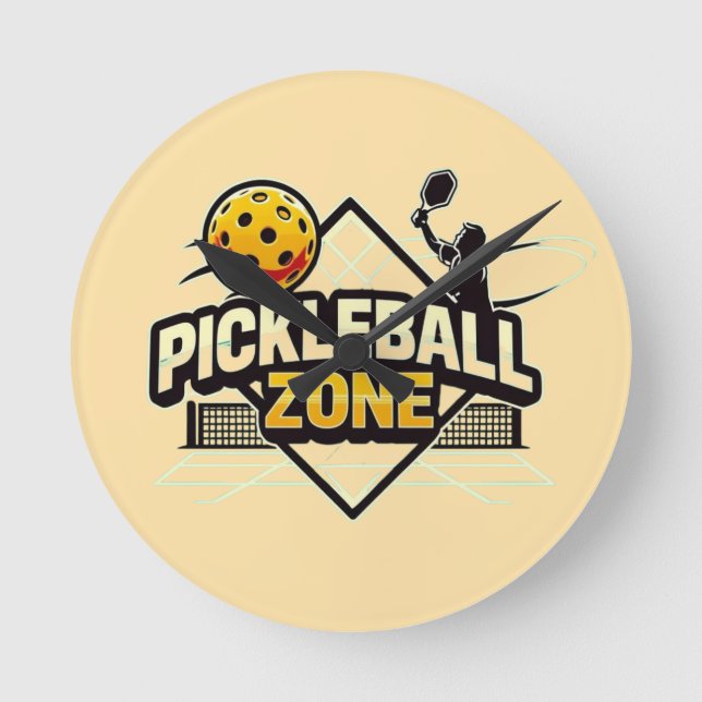 Pickleball Zone - Perfect for Passionate Players Round Clock (Front)