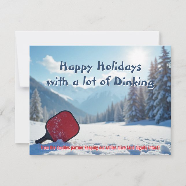 Pickleball🎅Backhand Blizzard & Holiday Bravado Card (Front)