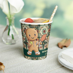 Pickleball🎄Gingerbread Dink Paper Cups