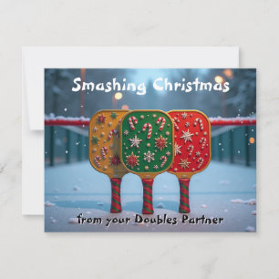 Pickleball🎅Net Gains & Candy Canes Holiday Card