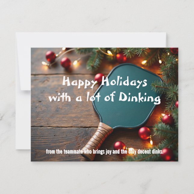 Pickleball🎅Paddle & Pine Holiday Shine Card (Front)