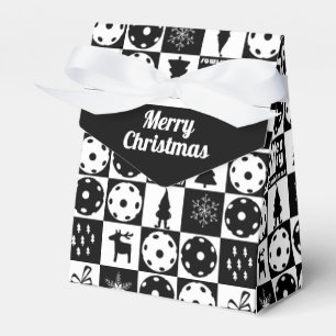 Pickleballs Merry Christmas 🎄 black and white Favour Box