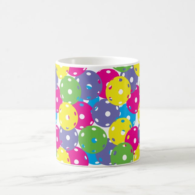 Pickleballs: mixed colours coffee mug (Center)