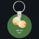 Pickled and tasty - onions snack with your text key ring<br><div class="desc">Two little pickled onions, ready for you to add some funny words or someone's name. Who do you know who always has a fork in the jar of pickles, or loads a festive plate high with these vinegary bite-sized snacks? Pickled vegetables are popular all around the world, but here in...</div>