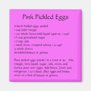 Pickled Egg Recipe on a Refrigerator Magnet