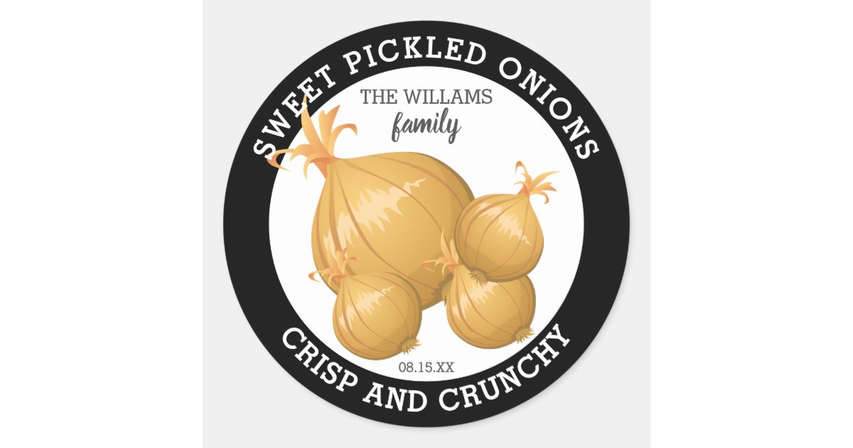 Pickled onion jar labels