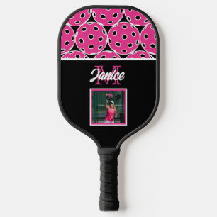 Pickled Pink Monogram Photo Pickleball Paddle