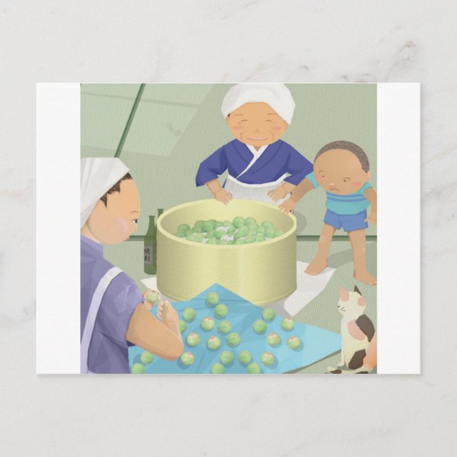 Pickled plums postcard (Front)