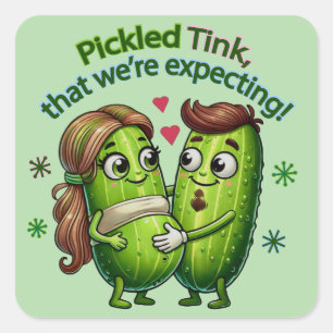 Pickled Tink That We're Expecting Pickle Couple Square Sticker