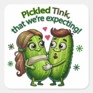 Pickled Tink That We're Expecting Pickle Couple Square Sticker