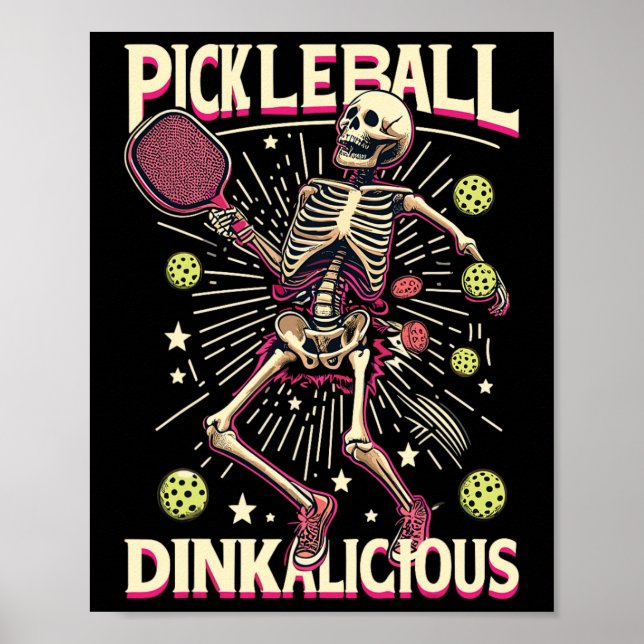 Picklell Halloween Skeleton Funny Picklell Paddles Poster (Front)