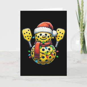Picklell Snowman Santa Hat Lights Christmas Pickle Card