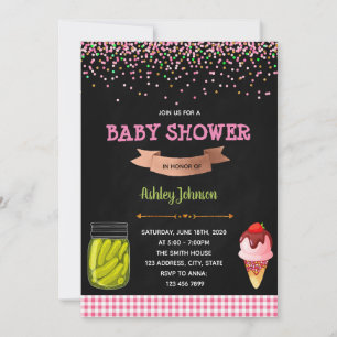 Pickles and Ice Cream Baby Shower invitation