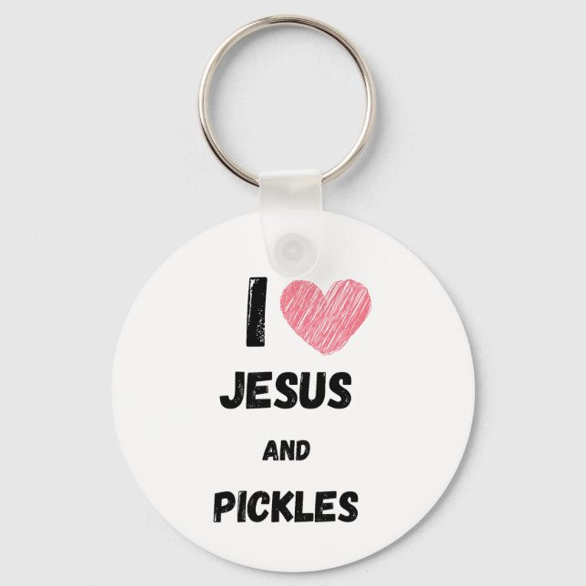 Pickles and Jesus Religious Key Ring (Front)