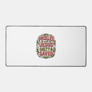 Pickles and Jesus Salty Saved Vintage Shirt Design Desk Mat