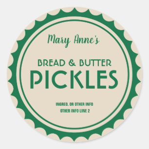 Pickles canning jar label modern