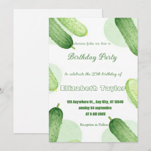 Pickles & Cucumber Birthday Invitation  Food Party