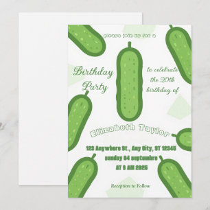 Pickles & Cucumber Birthday Invitation  Food Party