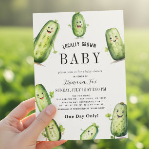 Pickles Cucumber Green pregnancy Baby Shower Invitation