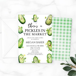 Pickles Cucumber Green pregnancy Baby Shower Invitation