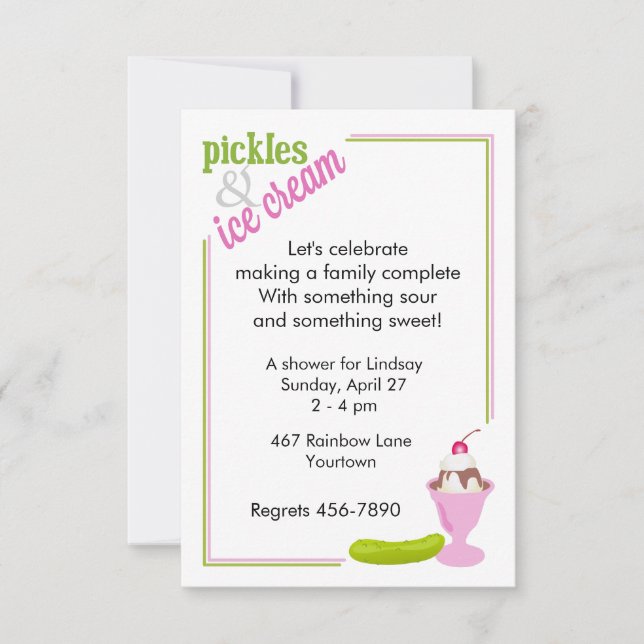 Pickles & Ice Cream Baby Shower Invitation (Front)