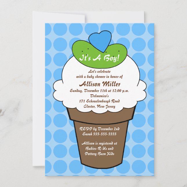 Pickles & Ice Cream Boy Baby Shower Invitation (Front)
