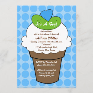 Pickles & Ice Cream Boy Baby Shower Invitation