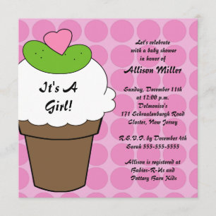 Pickles & Ice Cream Girls Baby Shower Invitation