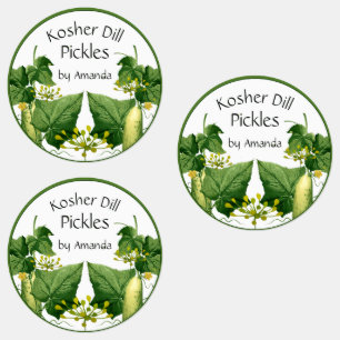 Pickles Kosher Dill Cucumber Art Labels