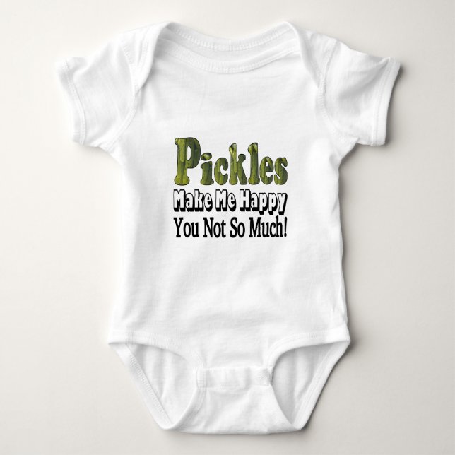 Pickles Make Me Happy Baby Bodysuit (Front)