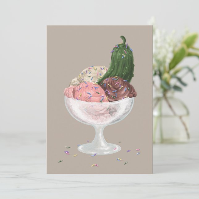 Pickles n Ice Cream Thank You Card (Standing Front)