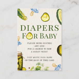 Pickles + Pacifiers Boy Baby Shower Diaper Raffle Enclosure Card