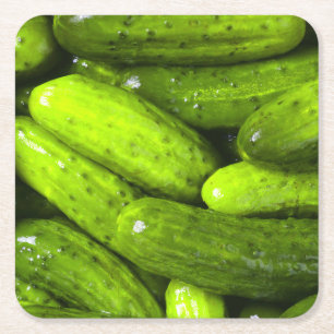 Pickles Pickle Lover Gift Pickle Ball Personalise Square Paper Coaster