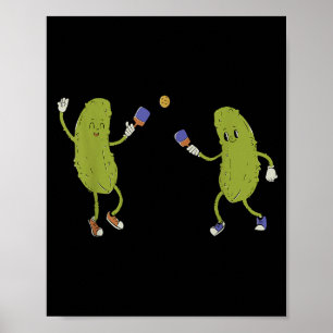 Pickles playing pickleball funny pickleball player poster