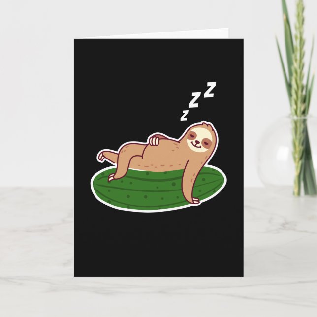 Pickles Sloth Cucumbers Gherkin Card (Front)