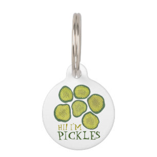 Pickles the Dog Green Kosher Dill Pickle Chips Pet Tag