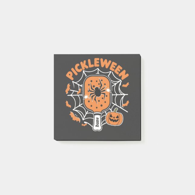 Pickleween Funny Spooky Halloween Pickleball Sport Post-it Notes (Front)