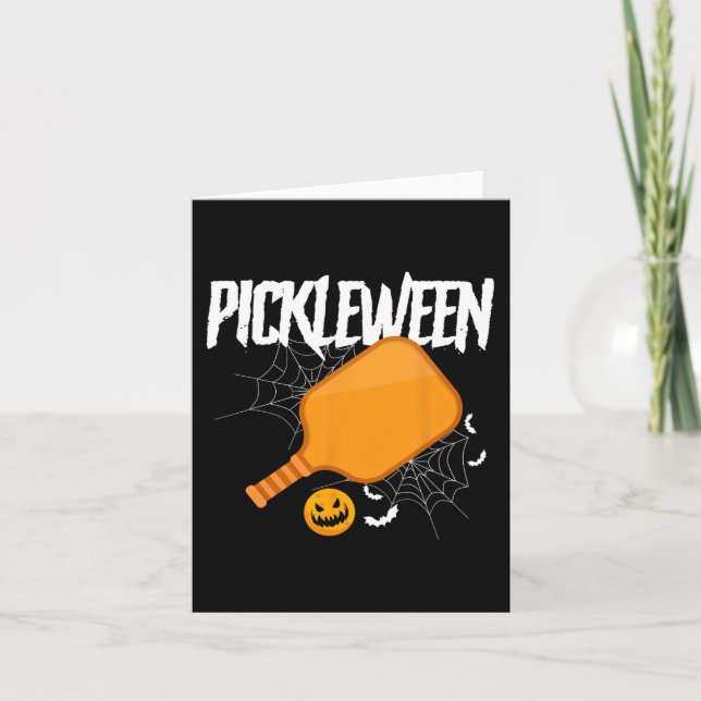 Pickleween Halloween Pickleball Costume Halloween Card (Front)