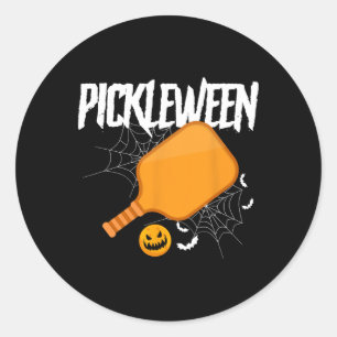 Pickleween Halloween Pickleball Costume Halloween Classic Round Sticker