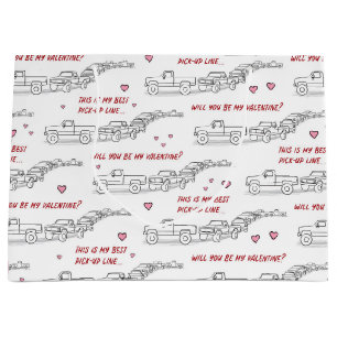 Pickup Line Valentine Funny Truck Lover Large Gift Bag