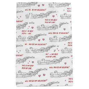 Pickup Line Valentine Funny Truck Lover Medium Gift Bag