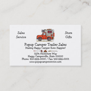 Pickup Truck Camper, RV, trailer or cabin Business Card