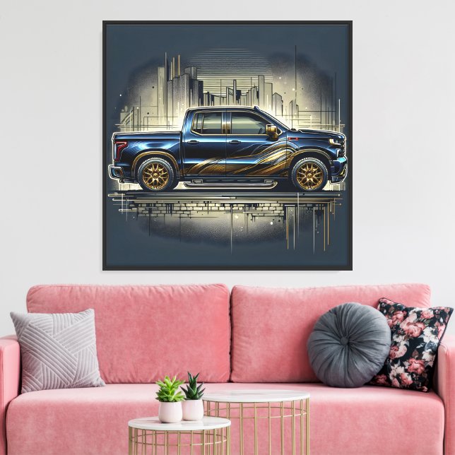 Pickup Truck Canvas Print (Insitu(LivingRoom))