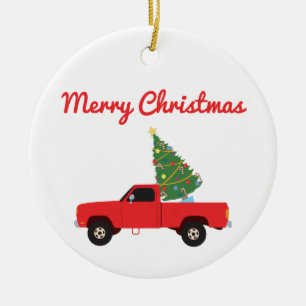 Pickup Truck Christmas Tree Ceramic Tree Decoration