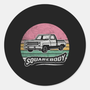 Pickup Truck Square Body Truck Squarebody Classic Round Sticker